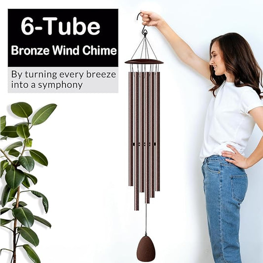 Wind Chimes for Outside, 46" Bronzed Wind Chimes Gifts for Women Christmas Birthday Retirement Thank You and Any Occasion, Memorial Sympathy Gift for Loss Loved One