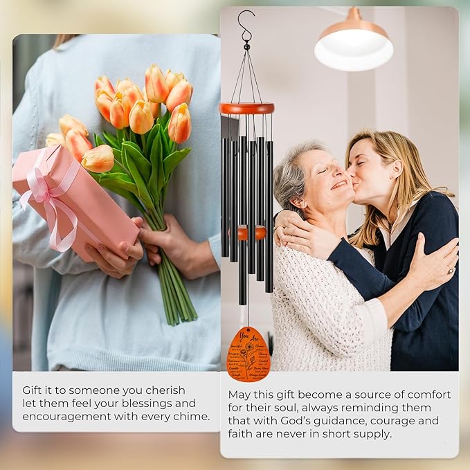 Christian Gifts - Inspirational Religious Gifts for Women, Spiritual Birthday Gift for Women, Christian Bible Verse Wind Chimes