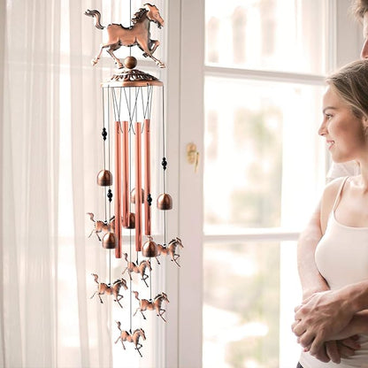 Horse Wind Chimes Outdoor, for Women,Horse Lover Birthday Gifts for Men/Mom/Grandma Metal WindChimes Outside/Indoors, Lawn, Patio, Garden Decor, Yard Decorations
