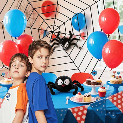 12 FT 9-Ring Spider Web Halloween Decorations, Giant Rope Fake Spider Web for Scary Haunted House, Outdoor Yard, Porch, Wall, and Spooky Trick-or-Treat Hanging Party Decor (Black)