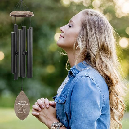 ASTARIN Personalized Name 35" Memorial Wind Chimes, Metal Sympathy Gifts for Loss of Mother Father Loved One, Bereavement Wind Chime in Memory Gift, Decor Outdoor Garden Patio, Produced in USA