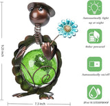 MUMTOP Turtle Garden Decor, Turtle Solar Lights Outdoor Decorative Waterproof with Crackle Glass Globe and Flower Yard Ornaments for Tabletop Outside Garden Lawn Outside Porch Home Decorations
