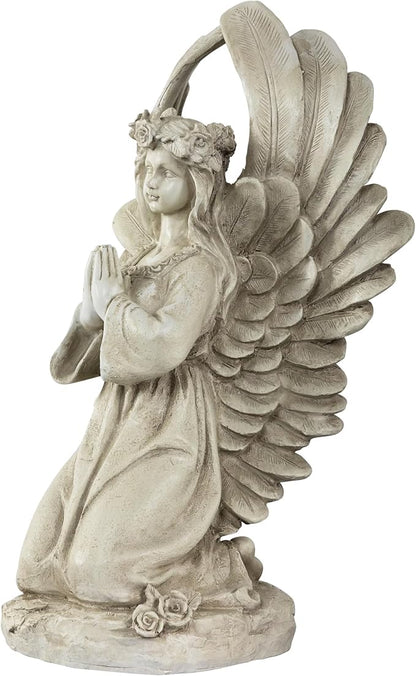 Northlight 15.25" Angel Kneeling in Prayer Outdoor Garden Statue