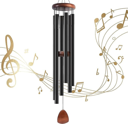 55 Inch Wind Chimes for Outside Deep Tone, Large Wind Chimes with 6 Aluminum Tubes, Courtyard Decoration, Windchimes Outdoor Create an Enjoyable Atmosphere & Give Mom a Gift