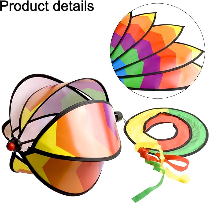 2 Pcs for Rainbow Hot Air Balloons Wind Spinner, Colorful Windsock Tail Hanging Decoration 3D Rotating Garden Windmills Hanging Geometric Twisters for Outdoor Yard Patio Porch Balcony Decoration