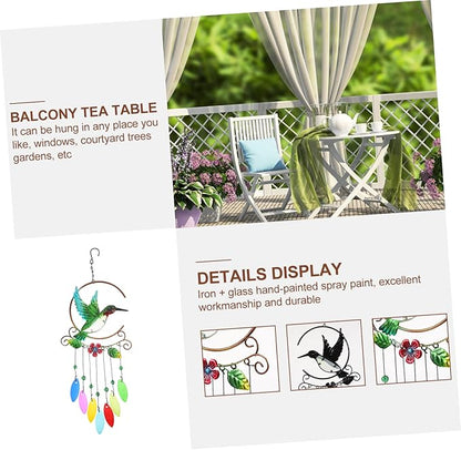 BESPORTBLE 1pc Hummingbird Pendant Wind Chime Unique Iron Handicraft Hanging Decor for Porch Garden Living Room Lightweight and Easy to Install Present for Friends and Family