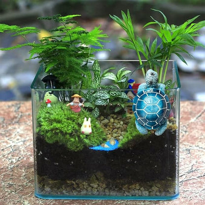 Resin Hanging Sea Turtle for Pot, Tortoise Figure Flower Pot Hugger Plant Pot Hanger Small Statue Terrapin Sculptures for Bonsai Planter Terrarium Garden Decor