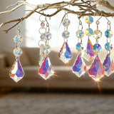 10pcs Crystal Sun Catcher, 38mm Hanging AB Color Maple Leaf Crystals Parts Prisms Pendants with Hook for Windows Lamps Ornaments Crystal Tree Decorations Home Decor (AB Maple Leaf)