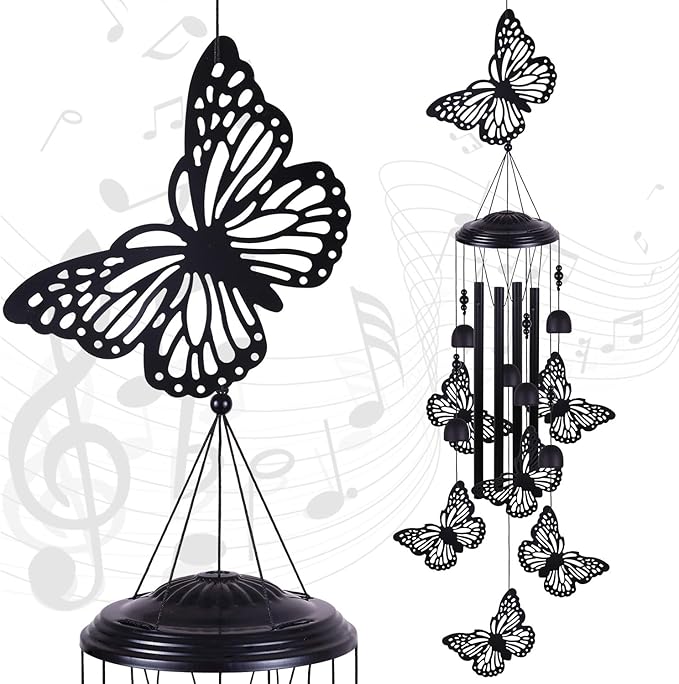 Butterfly Wind Chimes Outdoor Decoration, Mobile Wind Catcher, Retro Wind Bells, Memorial Wind Chime, Blessing Windchime for Home, Balcony, Yard, Room, Xmas, Party, Indoor, Garden Decor, Gifts for Mom