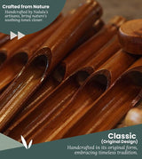 Nalulu Classic Bamboo Wind Chimes - Outside Outdoor Wood Wooden Windchimes, Medium, Handcrafted with Calming Deep Tones, Ideal Home Decor or Gift for Any Occasion