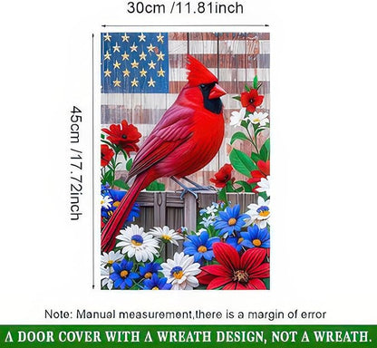 BlissYard Patriotic 4th of July Cardinal Bird Garden Flag American Memorial Day Yard Red Bird Dogwood Flower USA America Outside Decoration Summer Outdoor Small Decor Double Sided 12x18