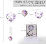 Crystal Suncatcher Retirement Gift for Women, Happy Retirement Gifts for Teacher Nurse Coworker Boss, Purple Glass Keepsake for Retired Friend
