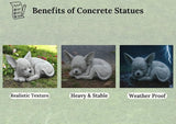 Chihuahua Memorial Stone Garden Statue Outdoor Dog Sculpture Yard Pet Loss Decoration Sleeping Puppy Painted Figurine Backyard Ornament Dog Grave Marker Sympathy Art