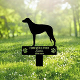 Custom Scottish Deerhound Dog Metal Memorial Garden Stake Personalized Pet Grave Marker Name Sign Remembrance Stake Decor Sympathy Dog Loss,Outdoor Statues for Yard Garden Lawn Patio Pathway Grave.