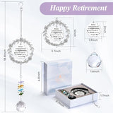 Retirement Gifts for Women, Sun Catcher Gift with Engraved Happy Retirement Message, Hanging Crystal Sun Catcher Ornament for Window Rainbow Maker, Appreciation Gift for Retired Teacher, Friends, Mom