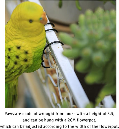 TAYASH Resin Parrot Flower Pot Hugger Decorations,Parrot Animal Sculpture Hanging Realistic Parrot Garden Ornament for Patio Yard Balcony Lawn Figurine Tree Decor (Light Yellow)
