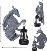 Garden Statues Tree Hugger Dragon - Halloween Dragon Statue Solar Lights Outdoor Patio Wall Decor,Christmas& Mothers Day&Birthday Gifts for Grandma Mom Women,Ideas Arts Crafts Waterproof Resin Lantern