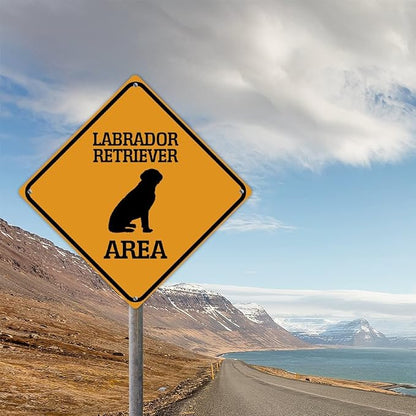 Labrador Retriever Crossing Xing Sign Beware of Dog Metal Sign Labrador Retriever Warning Sign Crossing Zone Sign for Farm Yard Front Door Indoor Outdoor Street Sign 12x12in