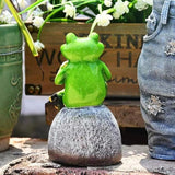 Adorable Animal Garden Statue with Umbrella - Charming Outdoor Decor for Yard, Patio, or Garden (Yellow Cup)