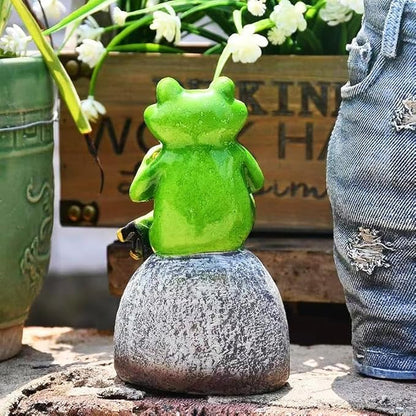 Adorable Animal Garden Statue with Umbrella - Charming Outdoor Decor for Yard, Patio, or Garden (Yellow Cup)