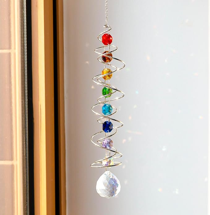Garden Decor Crystal Suncatcher Wind Spinners Outdoor with Gazing Ball Sun Catchers Indoor Window Hanging Decor Yard Outdoor Home Ornaments Birthday for Women Men Rainbow Maker