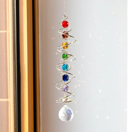 Garden Decor Crystal Suncatcher Wind Spinners Outdoor with Gazing Ball Sun Catchers Indoor Window Hanging Decor Yard Outdoor Home Ornaments Birthday for Women Men Rainbow Maker