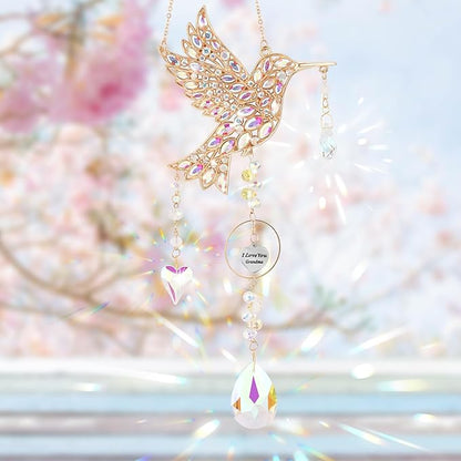 Hummingbird Gifts for Grandma, Hanging Window Sun Catchers for Outdoor Garden Decor, Hummingbird Decorations for Home, Mothers Day Birthday Grandma Nana Gifts