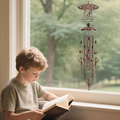 Wind Chimes for Outside - Alien Decor Metal Windchime Outdoor Garden Yard Patio Backyard Indoor Balcony Art Hanging Waterproof UFO Decoration Birthday Gifts for Men Women Mom Grandma Wife
