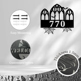 Personalized Gothic House Number metal Signs,Custom Address Number Metal Wall Art Decor,Black Plaques Outdoor wall Decorative Signage,Shed(8-30 Inches) (Castle A)