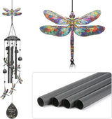 Dragonfly Wind Chimes Outdoor Durable Black Metal Windchimes Garden Patio Decor Dragonfly Gifts for Women/Men, Garden/Yard Decor, Memorial/Birthday Gifts for Grandma/Mom, Chimes for Outside