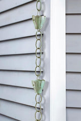 Good Directions 491V1-8 Crocus Rain Chain 8-1/2 Feet Long, Large Cups, 100% Blue Verde Pure Copper