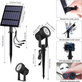 T-SUNUS Solar Christmas Spotlight Outdoor Warm White 3000K, 4-in-1 Spot Lights IP65 Waterproof 9.8ft Cable 5W Separated Panel, Auto On/Off for Garden Flag Tree Patio Yard Driveway Pathway Halloween