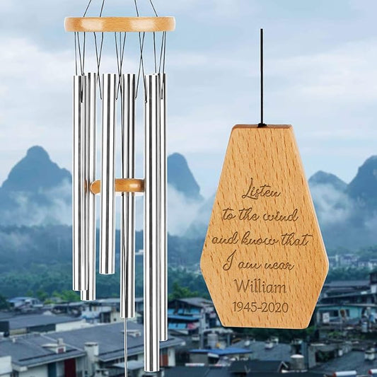Personalized Wind Chimes Custom, Mom Memorial Gifts Remembrance Dad Sympathy, In Memory of Loss of Dad Mom Grief Funeral Gift, Loss of Loved One, Bereavement Sympathy Gift Memorial Mourning Condolence
