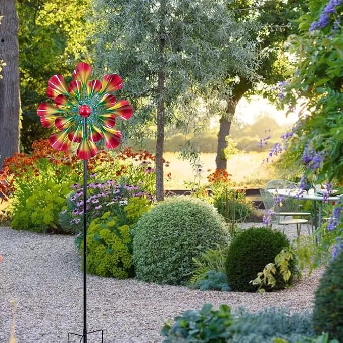 360° Outdoor Wind Spinner 75" Height Large Two-Way Wind Sculpture with Metal Shake for Patio, Lawn, Garden & Yard Decor