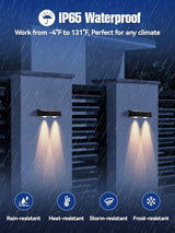 Fence Lights Solar Powered 2 Pack, RGB Fence Solar Lights Outdoor Waterproof Led, 12 Modes Color Changing Outside Lightings Decor for Wall Railing Patio Deck Backyard Garden Pool