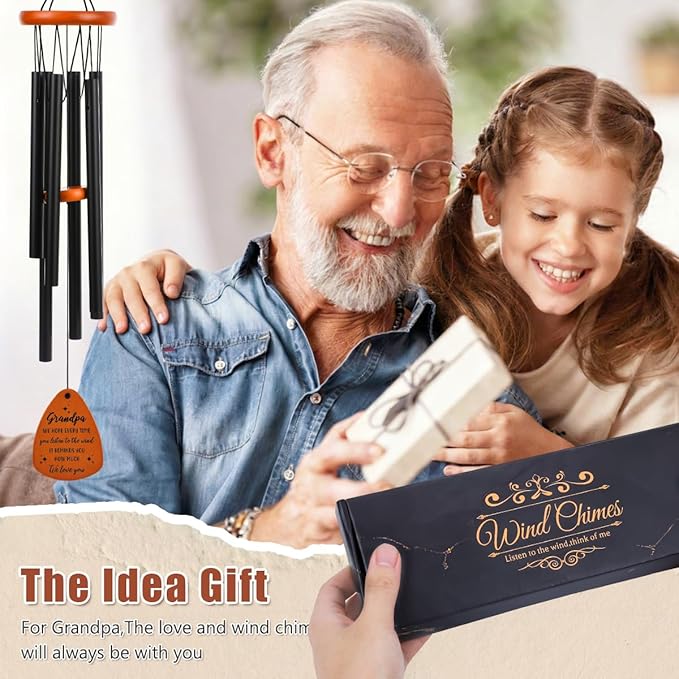 Gifts for Grandpa, Wind Chimes for Grandpa, Grandfather Birthday Gift from Granddaughter Grandson, Love Reminder Gifts Ideas for Thanksgiving Christmas Father's Day