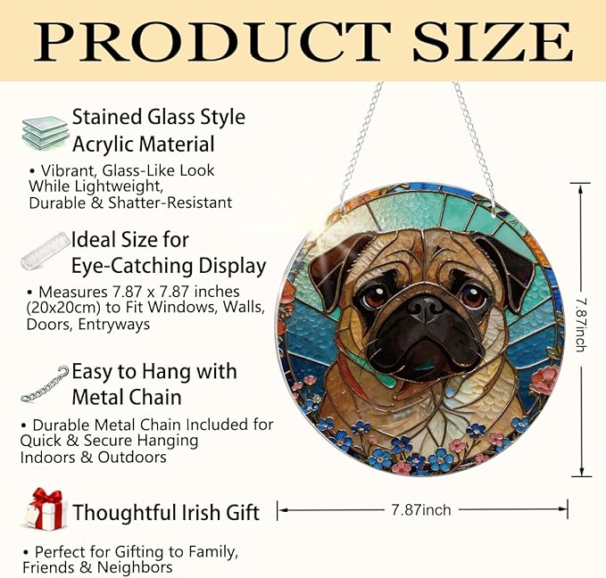 Dog Acrylic Suncatcher, Artistic Colorful Acrylic Suncatcher, Indoor Window Wall Art, Hand-Painted Sun Catcher Garden Hangings, Animal Lover Home Decor, Housewarming Gift, Dog Mom Gift