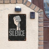 Vintage Tin Metal Sign Copy of I Destroy Silence for Gamer 8x12 Inch Retro Wall Decor for Home,Patio,Yard,Office,Funny Quotes and Motivational Sayings