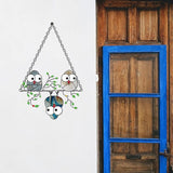 Zayookey Multicolor Owls Window Hanging Suncatchers Panel Bird Stained Window Hangings Ornament for Wall Home Garden Decor Gift (5.5"×7")