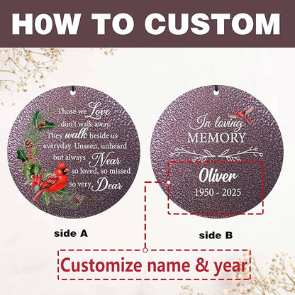 ASTARIN Personalized Cardinal Wind Chime Memorial, Customized Sympathy Wind Chimes for Loss of Loved One, in Memory of Loved Ones Lost, Bereavement Gifts Windchimes Outdoor, Produced in USA