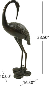 Christopher Knight Home Sunny Outdoor 39 Inch Aluminum Crane, Shiny Copper