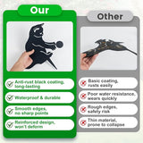 Decorative Garden Stakes, Animal Silhouette Set of 2-12 Inch Rust-Resistant Metal Cat & Raccoon Decor for Outdoor Yard and Lawn