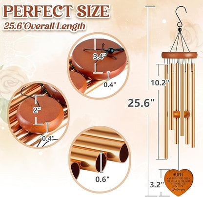 Aunt Gifts for Women, Birthday Gifts for Aunt from Niece Nephew, Unique Aunt Wind Chime Garden Decor, Mothers Day Christmas Thanksgiving