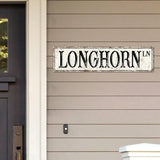 Madcolitote Rustic Longhorn Wood Signs Longhorn Custom Street Signs Metal Retro Wood Plaque Farmhouse Wall Art Wall Decor for Home Bars Clubs Cafes Man Cave Party 6x24in