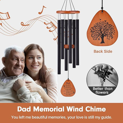 AMBOBE Memorial Sympathy Gifts for Loss of Dad, 32" Memorial Wind Chimes for Loss of Father Sympathy Gift, Bereavement Gifts for Loss of Father, Windchimes in Memory of Dad
