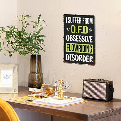 Vintage Metal Tin Sign Obsessive Love Flowriding Flowboarding for Home,Patio,Yard,Kitchen & More 8x12 Inches Retro Funny Quote Wall Decor for Indoor & Outdoor Use