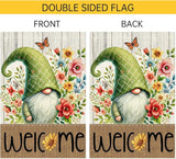 Gnome Garden Flags 12x18 Inch Double Sided Small Burlap Spring Summer Seasonal Holiday Wildflowers Home Outdoor Yard Lawn Welcome Buffalo Plaid Flag Decor