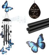 Butterfly Wind Chimes for Outside, Windchimes Outdoors Metal Wind Chimes Butterfly Garden for Patio Porch Backyard
