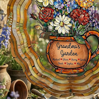 Personalized Mother's Day Wind Spinner for Mom Grandma, Mama Grandma Gifts Mothers Day Christmas, Floral Garden Decor Gift, Outdoor Yard Hanging Ornament 5
