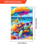 Sea Turtles Garden Flag Seasonal Double Sided 12 x 18 Inch Small Yard Flag for Indoor Outdoor Decor Holiday All Seasons